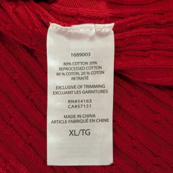 Tommy Hilfiger Women's Cable Knit Sweater Red - V Neck - Size XL - Picture 7 of 11